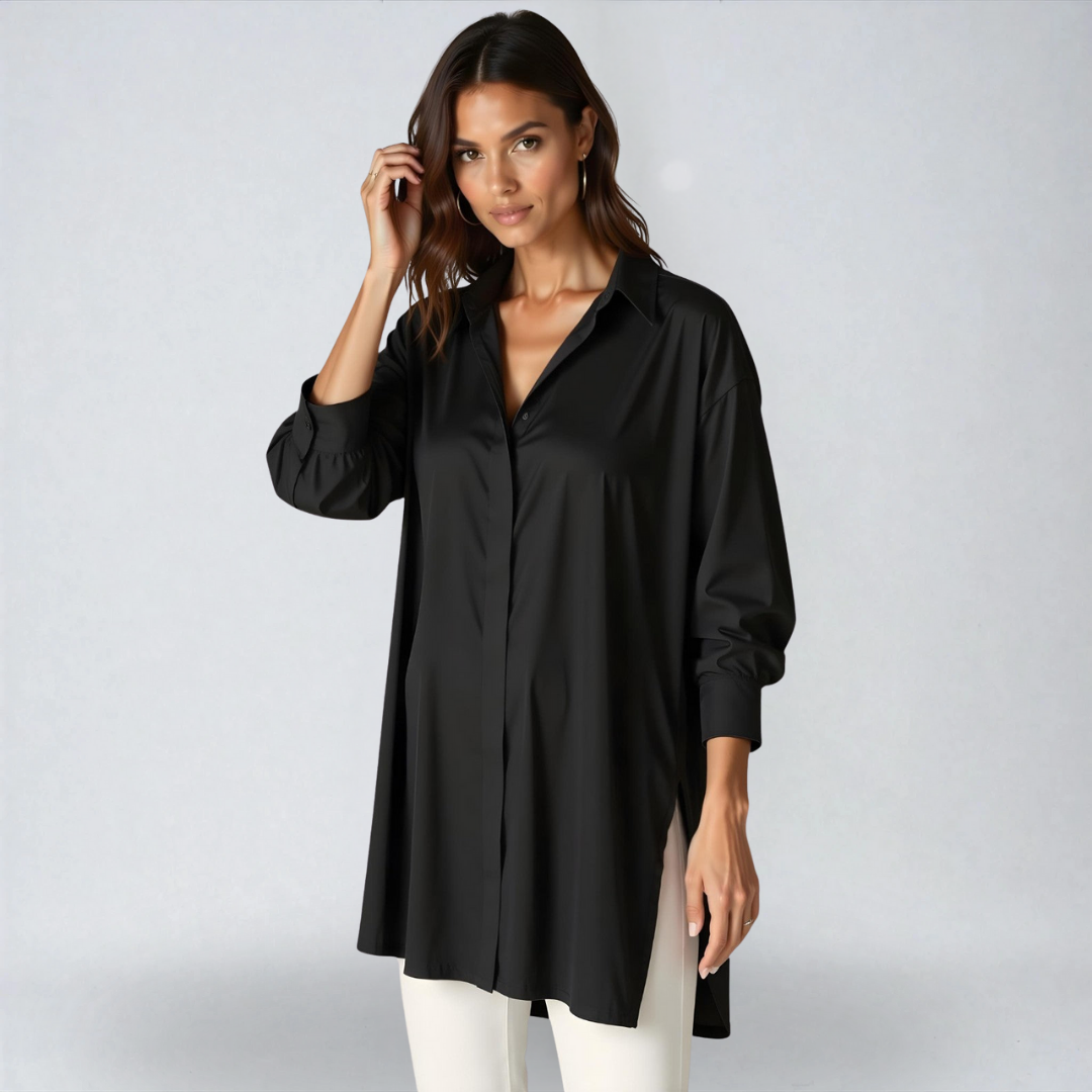 Liana™ | Abito Camicia Oversize con Colletto Elegante