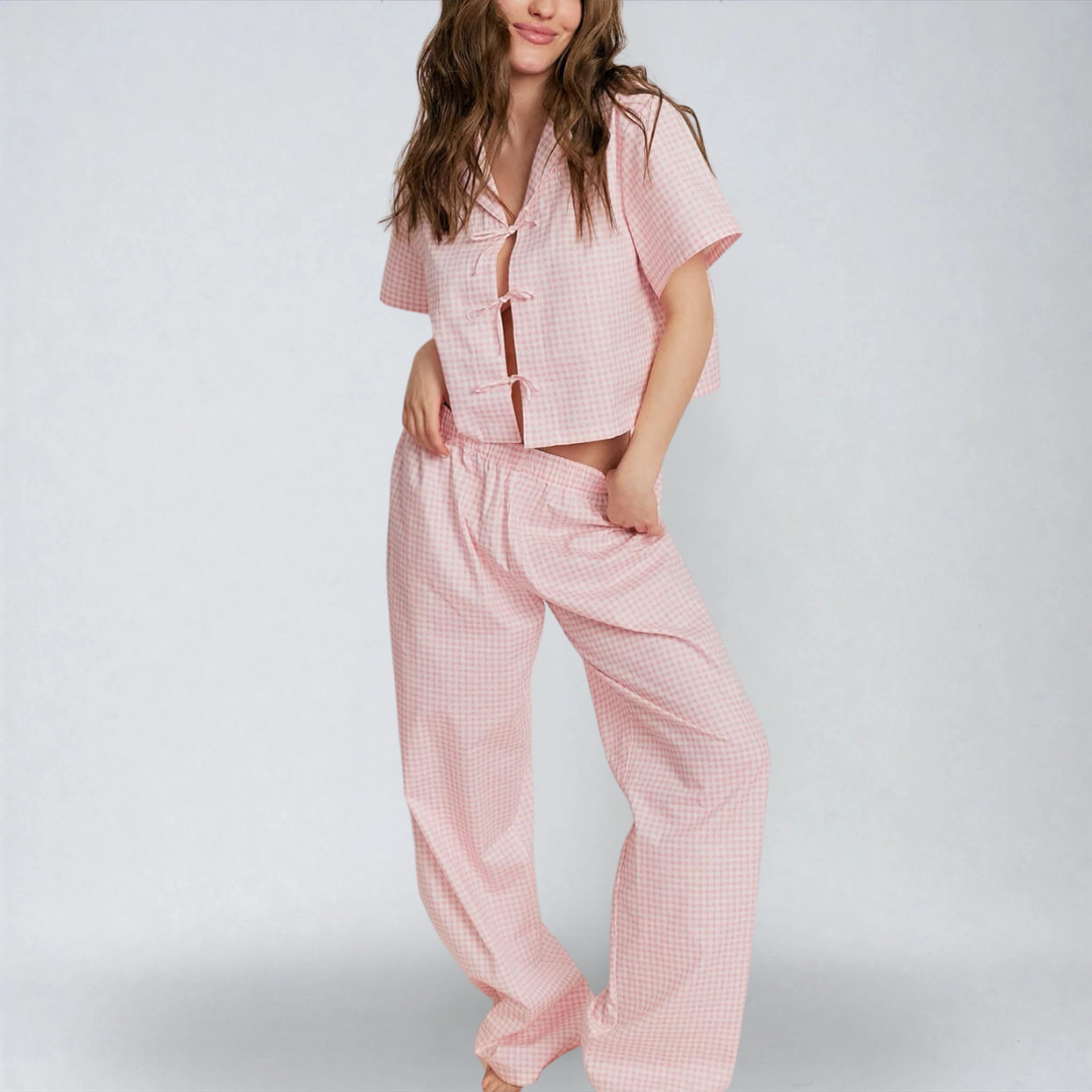 Mirella™ | Completo da Pigiama Rosa Ampio