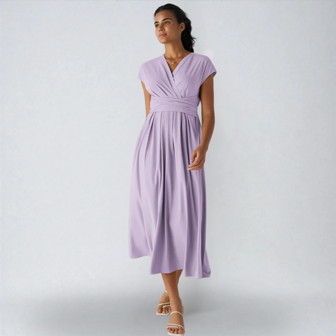 LYNN - Elegante Wikkeljurk met Hoge Taille