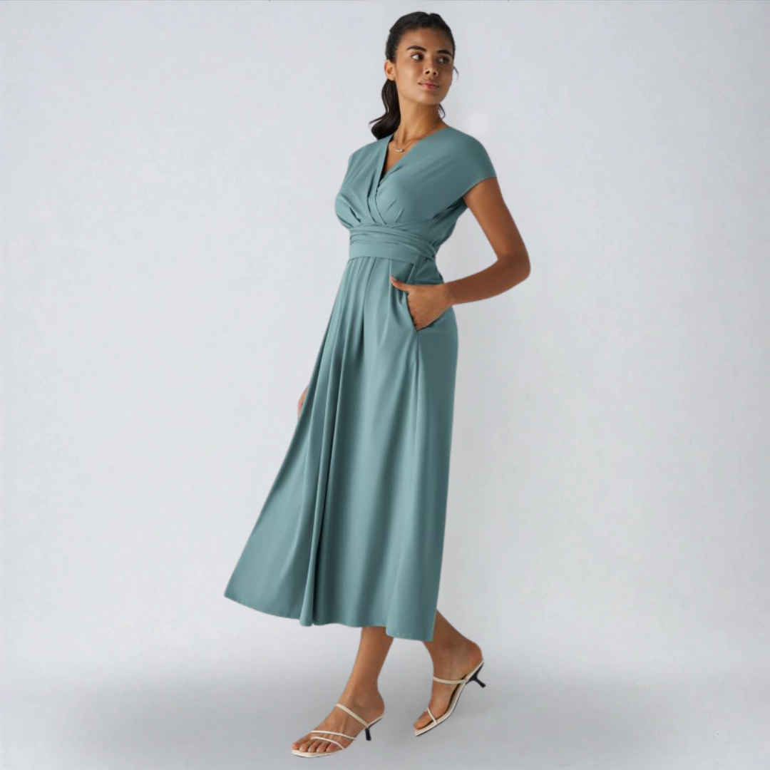 LYNN - Elegante Wikkeljurk met Hoge Taille