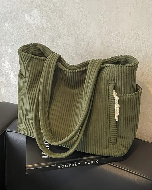 Tilda – Borsa a mano a coste con dettaglio cordoncino