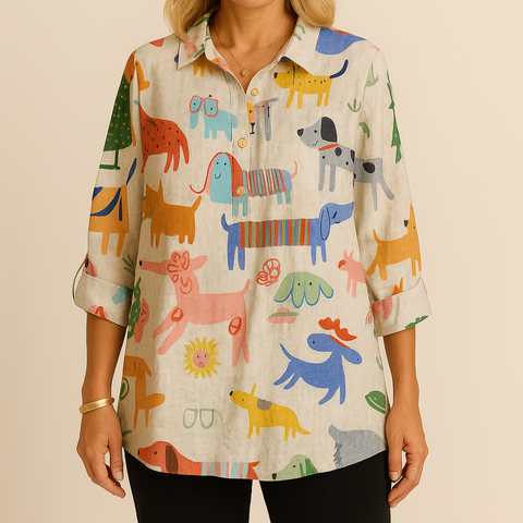 Elva™ | Camicia casual elegante con motivo