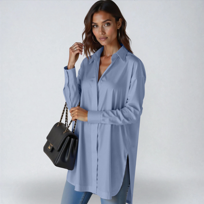 Liana™ | Abito Camicia Oversize con Colletto Elegante
