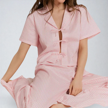 Mirella™ | Completo da Pigiama Rosa Ampio