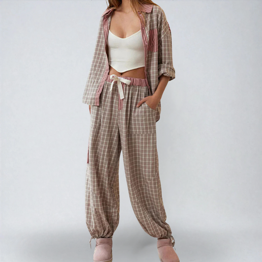 Melania™ | Completo da Pigiama Rosa Ampio