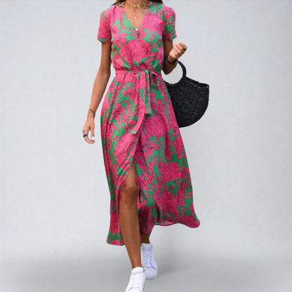 Lorena™ | Abito Estivo con Stampa Floreale e Scollo a V