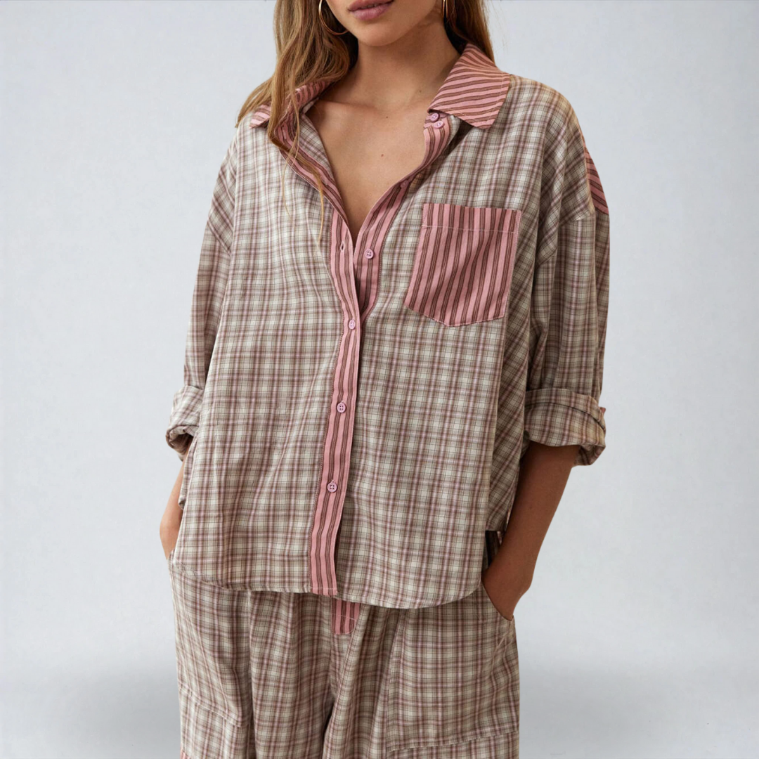 Melania™ | Completo da Pigiama Rosa Ampio