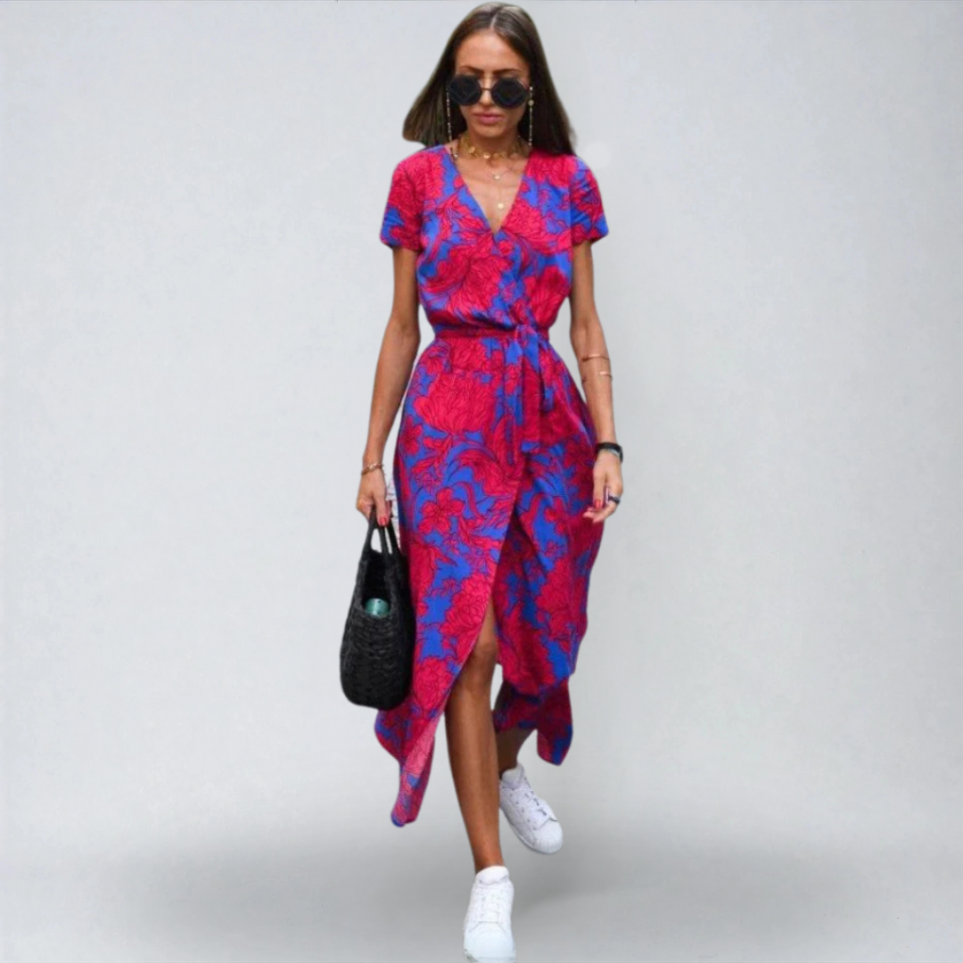 Lorena™ | Abito Estivo con Stampa Floreale e Scollo a V