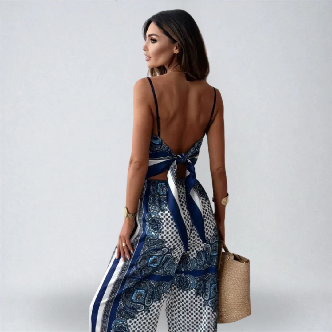 Lena – Elegante Completo a Due Pezzi con Dettagli Annodati