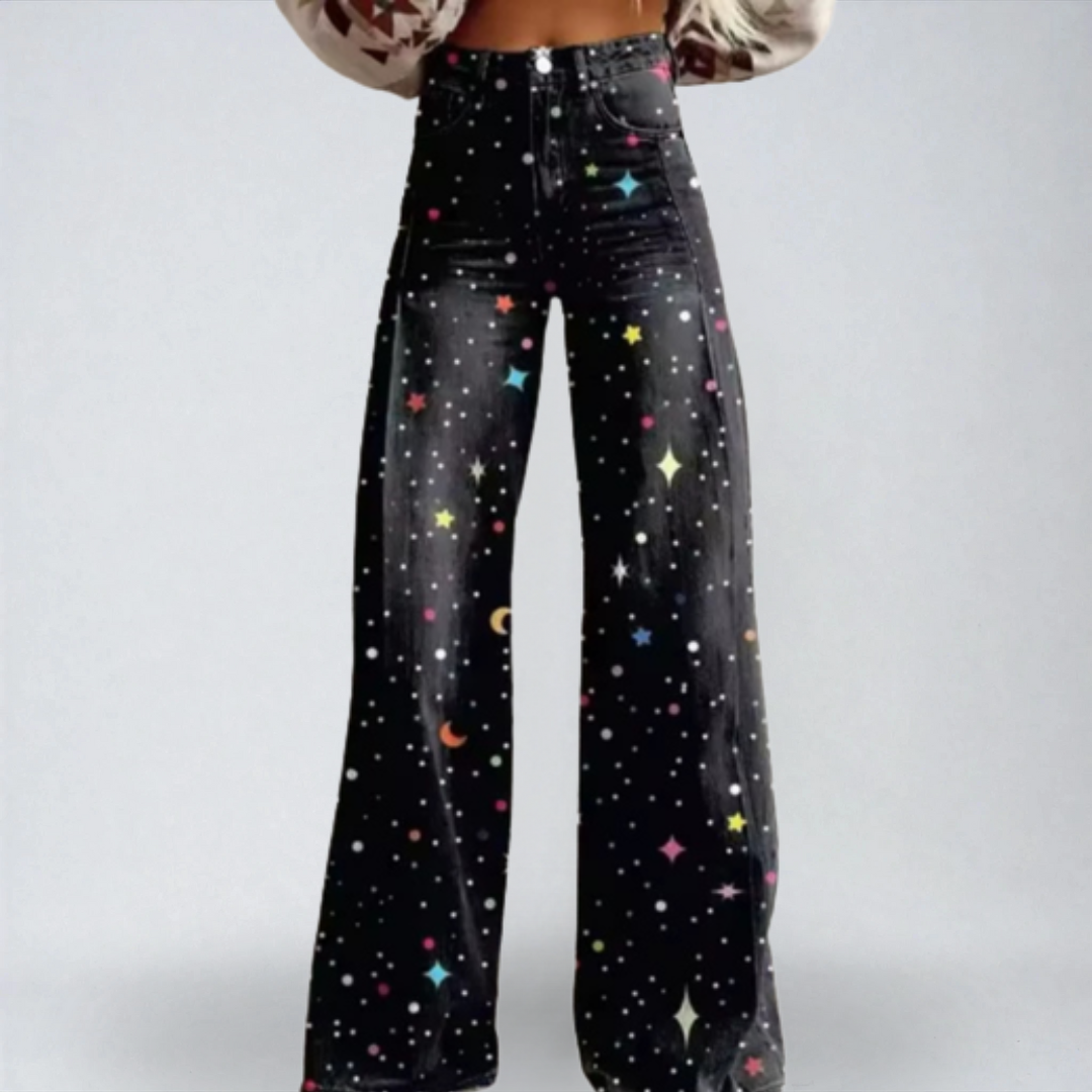 Azzurra™ | Pantaloni Boho Cielo Stellato – Stile Libero, Comfort Assoluto