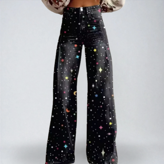 Azzurra™ | Pantaloni Boho Cielo Stellato – Stile Libero, Comfort Assoluto
