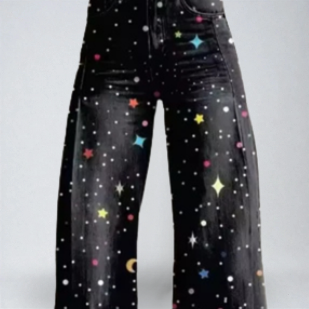 Azzurra™ | Pantaloni Boho Cielo Stellato – Stile Libero, Comfort Assoluto