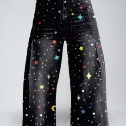 Azzurra™ | Pantaloni Boho Cielo Stellato – Stile Libero, Comfort Assoluto